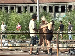 blond anal invasion fisted and lashed outdoor